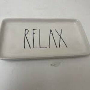 Rae Dunn Farmhouse Trinket Tray “Relax” (1) Available
